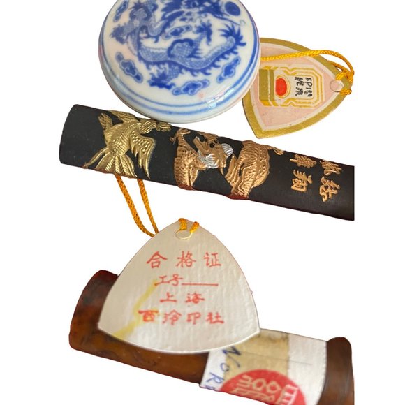 Old Chinese Calligraphy Stamp Set Presentation Box collection item 9" x 7" x 2" - Picture 3 of 8